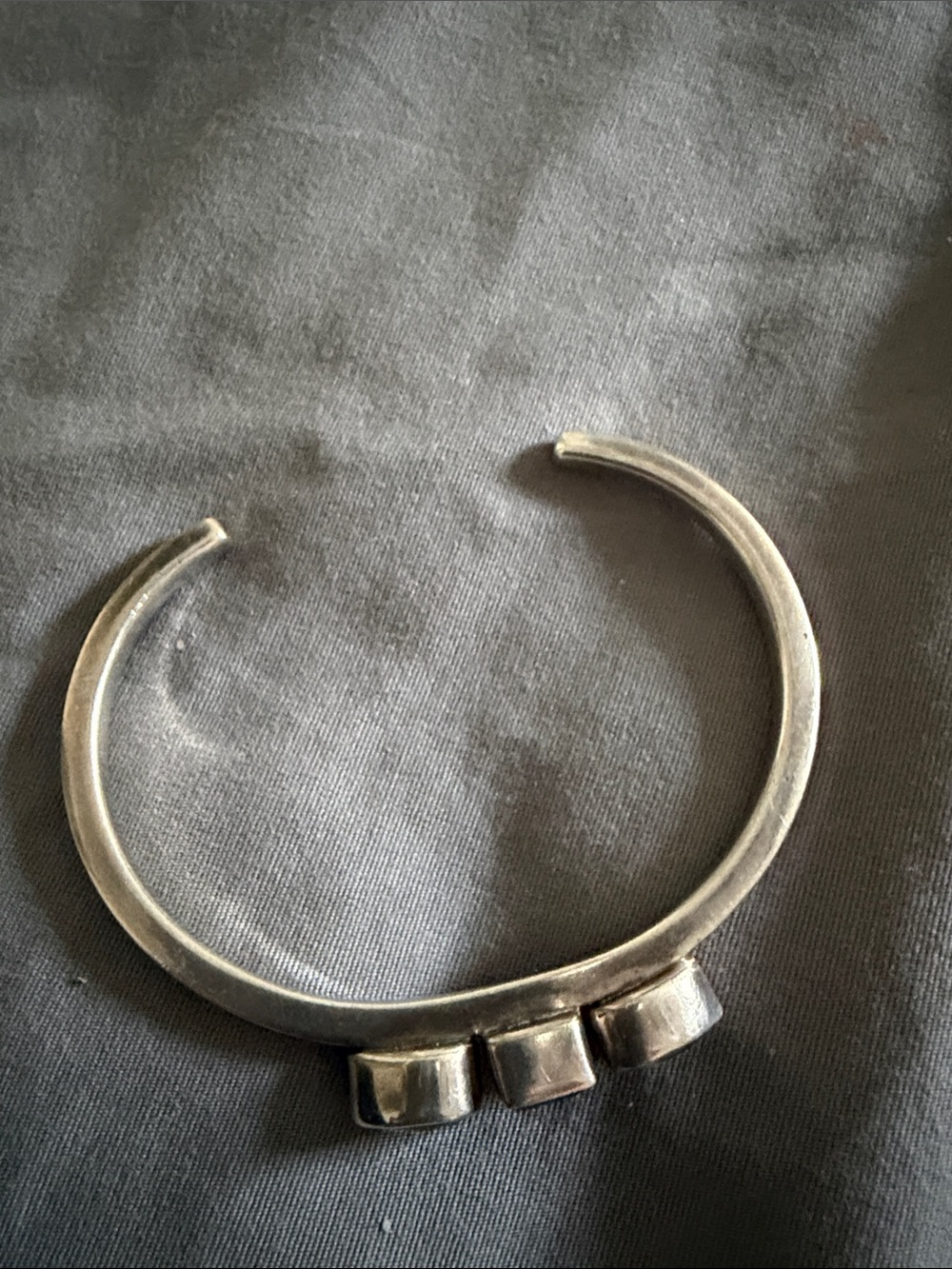 Sterling Silver Blue Topaz and Sapphire Cuff Bracelet - Picture 4 of 6